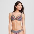 Women's Striped Shell Push-up Strappy Back Bikini Top - Shade & Shore Pink