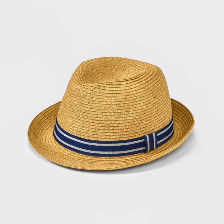 Boys' Paper Straw Fedora Hat - Cat & Jack Brown