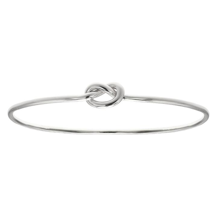 Distributed By Target Women's Polished Loveknot Bangle Bracelet In Sterling Silver -