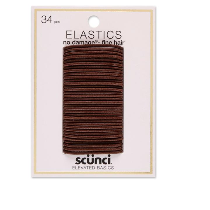 Scunci Small No Damage Elastics - 2mm/34ct, Brown