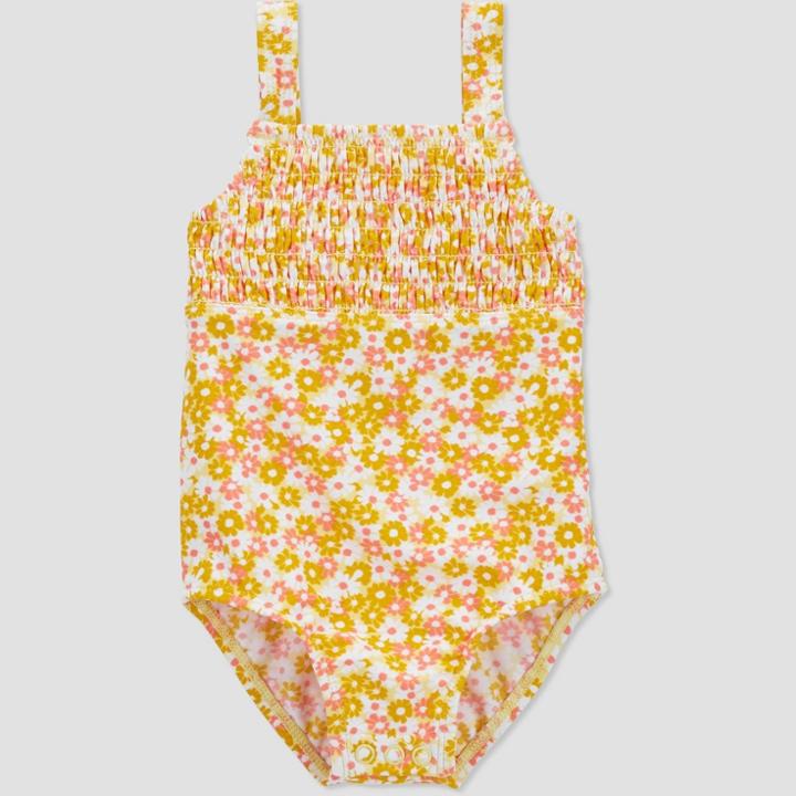 Baby Girls' Floral Print One Piece Rash Guard - Just One You Made By Carter's