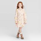 Girls' Long Sleeve Square Neck Dress - Art Class Pink S, Girl's,
