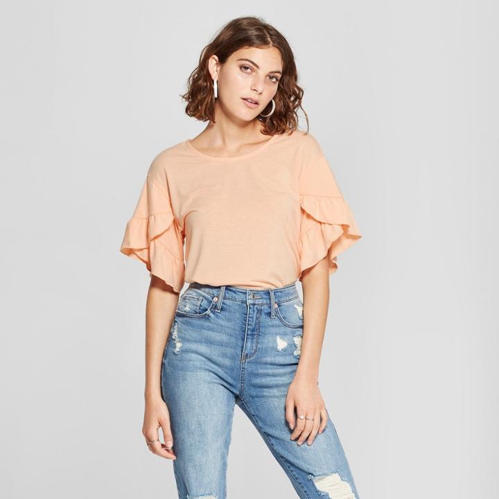 Women's Ruffle Short Sleeve Top - Lily Star (juniors')