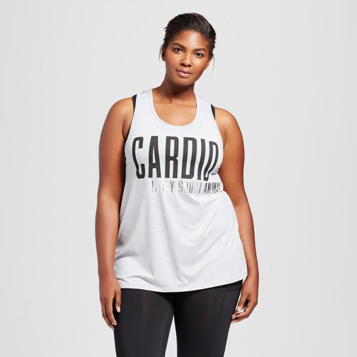Women's Plus-size Graphic Muscle Tank - C9 Champion Heather Gray