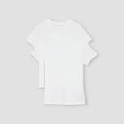 Women's Short Sleeve Slim Fit 2pk Bundle T-shirt - A New Day White/white