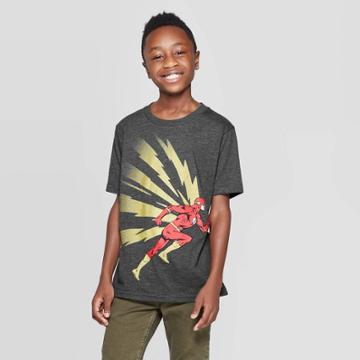 Boys' Dc Comics Flash Dash Bolts T-shirt - Charcoal Xs, Boy's, Gray