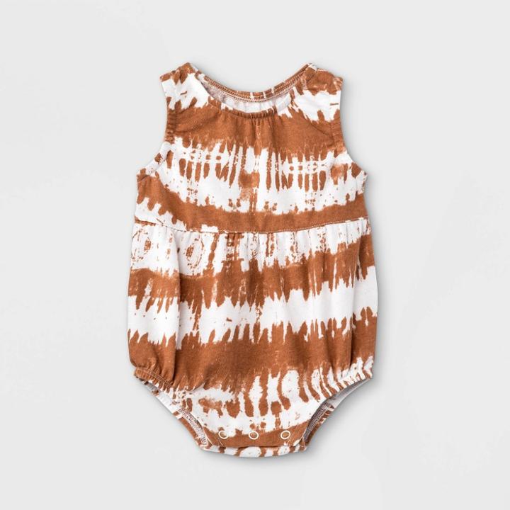 Grayson Mini Baby Girls' Tie-dye Bubble Tank Romper - Orange Newborn