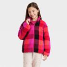 Kids' Checkered Polar Fleece Zip-up Jacket - Cat & Jack Pink