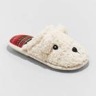 Toddler Girls' Plain Bear Slide Slippers - Wondershop Ivory