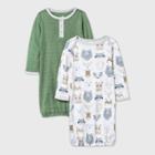 Baby 2pk Little Cub One Piece Pajama - Cloud Island Olive Green/white Newborn
