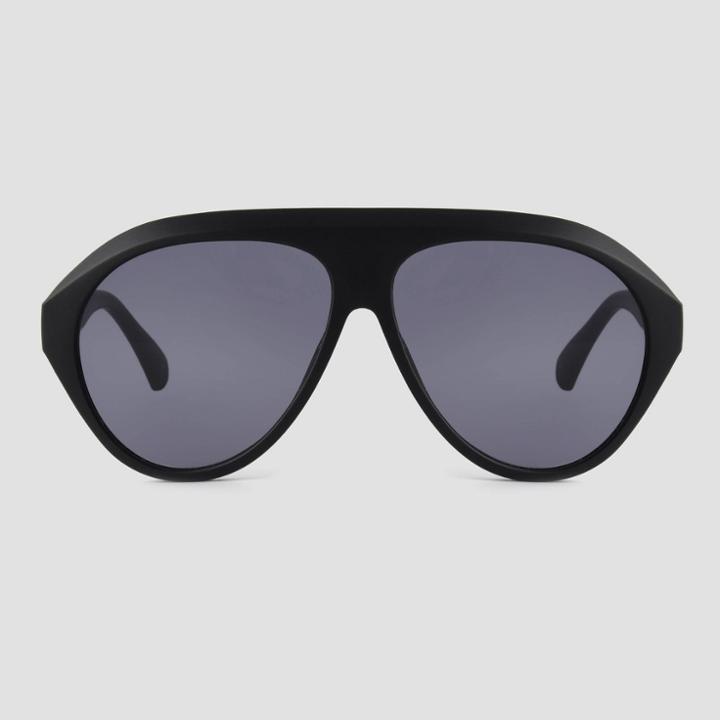 Women's Oversized Rubberized Plastic Aviator Sunglasses - Universal Thread Black
