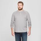 Men's Tall Regular Fit Long Sleeve Jersey Henley Shirt - Goodfellow & Co Cement (silver)
