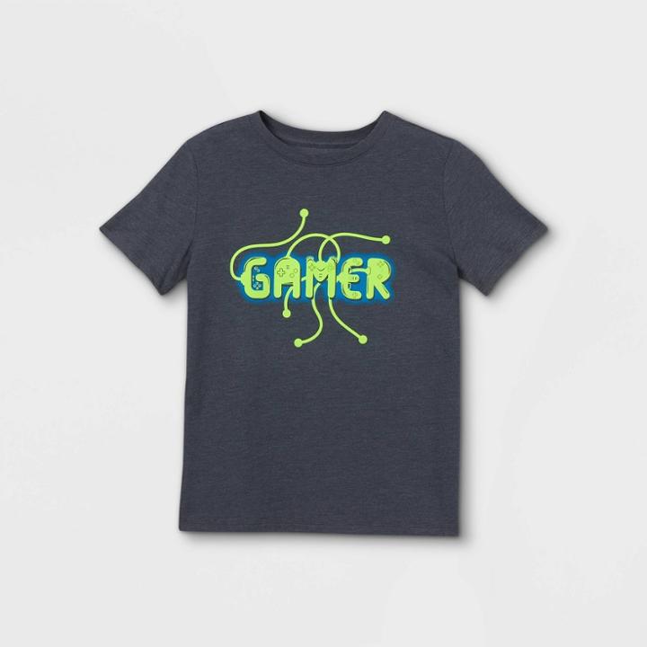 Boys' 'gamer' Short Sleeve Graphic T-shirt - Cat & Jack Gray Blue