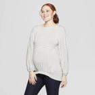 Maternity Striped Long Sleeve Top - Isabel Maternity By Ingrid & Isabel Heather Gray