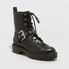Women's Braelyn Buckle Combat Boots - A New Day Black