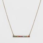 Bar Pendant, Zinc, Rainbow Necklace - Wild Fable,