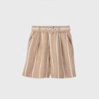 Women's Striped Belted High-rise Shorts - A New Day Tan