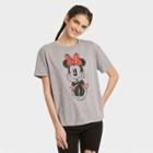 Disney Women's Minnie Mouse Short Sleeve Graphic T-shirt - Gray