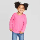 Toddler Girls' Long Sleeve T-shirt - Cat & Jack Pink 12m, Girl's,