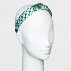 No Brand St. Patrick's Day Shamrock Stripe Top Knot Headband - Green