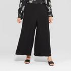 Women's Plus Size Mid-rise Wide Leg Palazzo Pants - Who What Wear Black