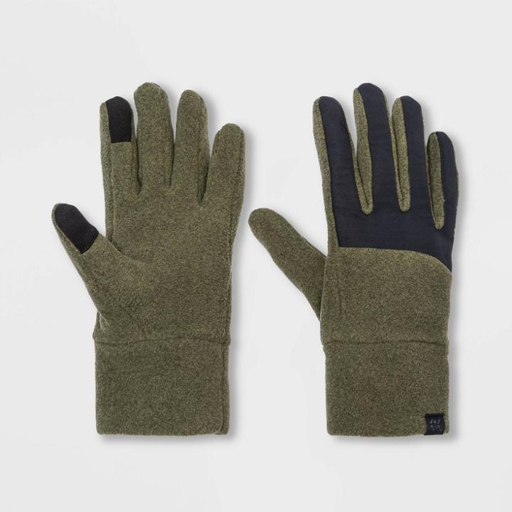Men's Fleece Gloves - All In Motion Olive Heather/black