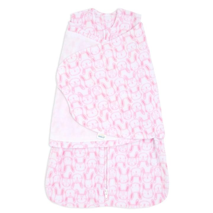 Halo Innovations Sleepsack Microfleece Swaddle Wrap - Bunny Faces -