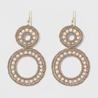 Beaded Woven Drop Circle Earrings - A New Day Rose Gold