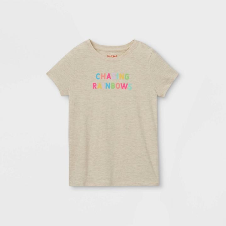 Girls' 'chasing Rainbows' Graphic Short Sleeve T-shirt - Cat & Jack