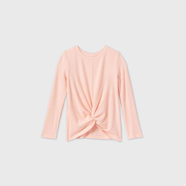 Girls' Long Sleeve Ribbed Cozy Pullover - Cat & Jack