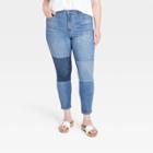 Women's Plus Size High-rise Skinny Patched Jeans - Universal Thread