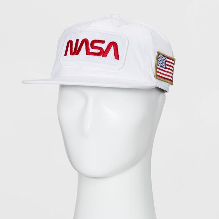 Men's Nasa Flat Brim Baseball Hat - White