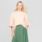Women's Bell Sleeve Crew Neck Top - Who What Wear Blush Pink