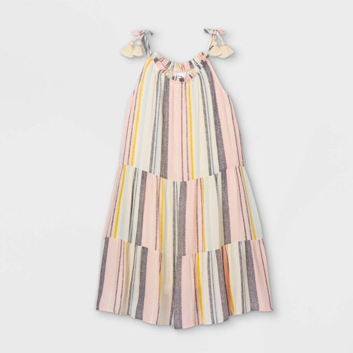Girls' Tassel Strap Sleeveless Dress - Art Class Xs,