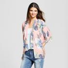 Eclair Women's Floral Print Knit Kimono - Clair Pink