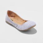Women's Ona Wide Width Round Toe Ballet Flats - Mossimo Supply Co. Blue 11w,