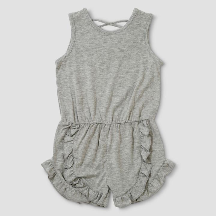 Toddler Girls' Afton Street Sleeveless Ruffle Romper - Heather Gray