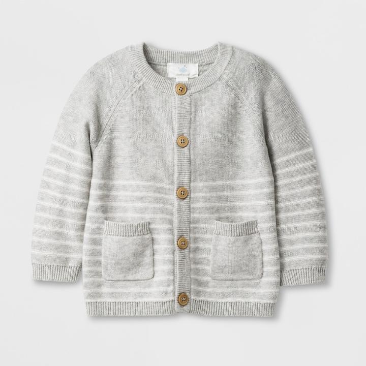 Baby Boys' Long Sleeve Cardigan - Cloud Island Gray