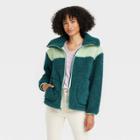 Women's Hooded Sherpa Anorak Jacket - Universal Thread Blue Colorblock