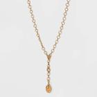 Hammered Charm Y Necklace - Universal Thread Gold