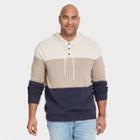 Men's Big & Tall Standard Fit Striped Pullover Hoodie Sweater - Goodfellow & Co Off White