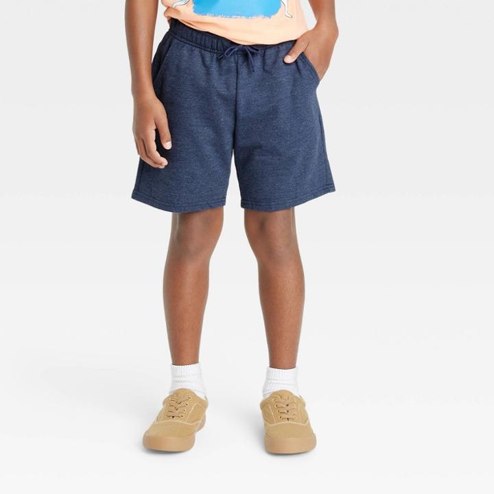 Boys' Pull-on 'at The Knee' Knit Shorts - Cat & Jack Navy Blue