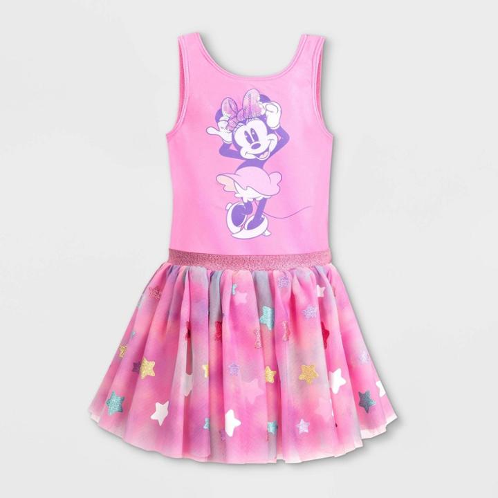 Mickey Mouse & Friends Girls' Disney Minnie Mouse Tutu Dress - Pink 3 - Disney