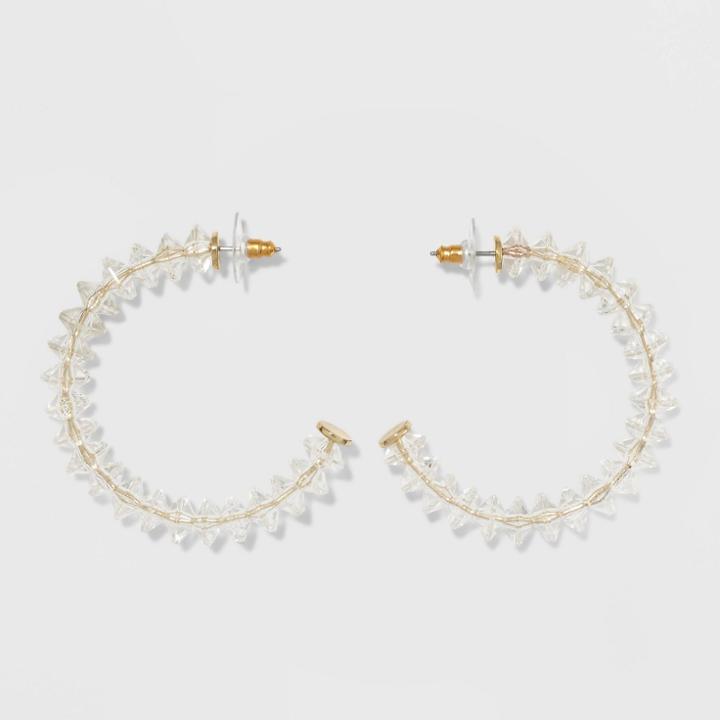 Sugarfix By Baublebar Clear Acrylic Hoop Earrings - Clear, Girl's