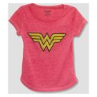 Toddler Girls' Dc Comics Wonder Woman Short Sleeve T-shirt - Pink