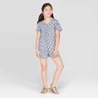 Girls' Twist Front Romper - Art Class Blue