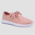 Women's Janai Dot Lace Up Lightweight Laser Cut Sneakers - Mossimo Supply Co. Blush