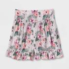 Girls' Ruffle Bottom Shorts - Art Class Cream Floral S, Ivory Floral