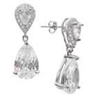 Target Women's Sterling Silver Cubic Zirconia Teardrop Earrings - Clear/silver (12mm),
