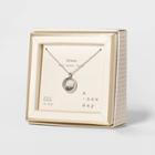 Boxed Silver Plated Shaker With Crystals Pendant Necklace - A New Day Crystal Green, Women's